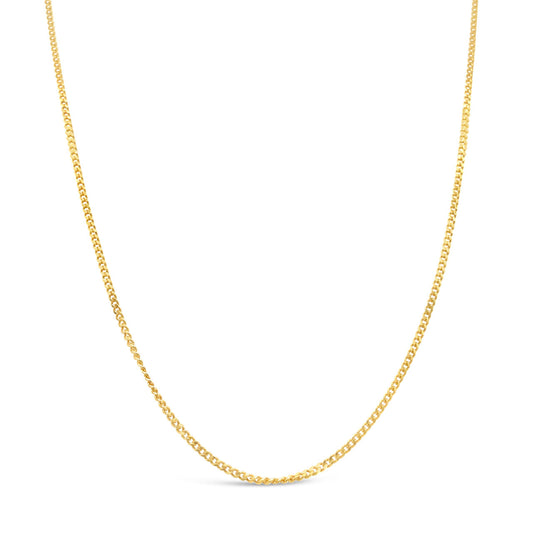 45cm 9k Yellow Gold CD40 Diamond Cut Curb Chain