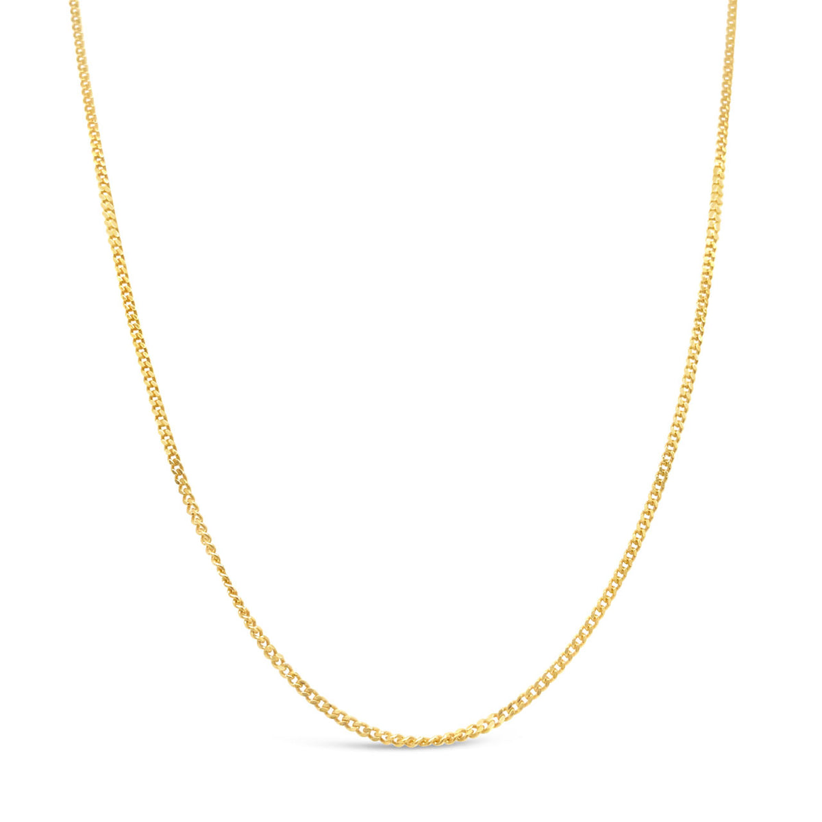 45cm 9k Yellow Gold CD40 Diamond Cut Curb Chain