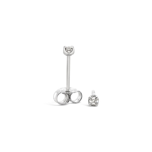 9k White Gold 0.05ct Diamond Stud Earrings