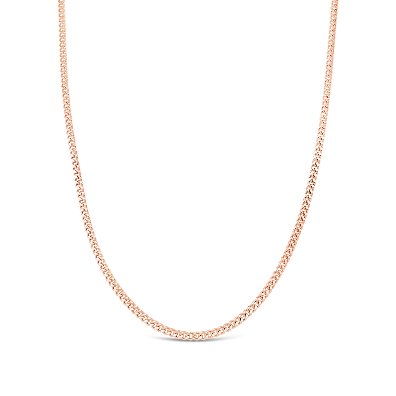 40cm Rose Gold Plated CD40 Diamond Cut Curb Chain
