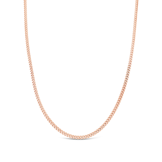 40cm Rose Gold Plated CD40 Diamond Cut Curb Chain