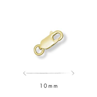 Sterling Silver Gold Plated 10mm Lobster Clasp