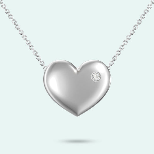 Sterling Silver Heart Crystal Pendant