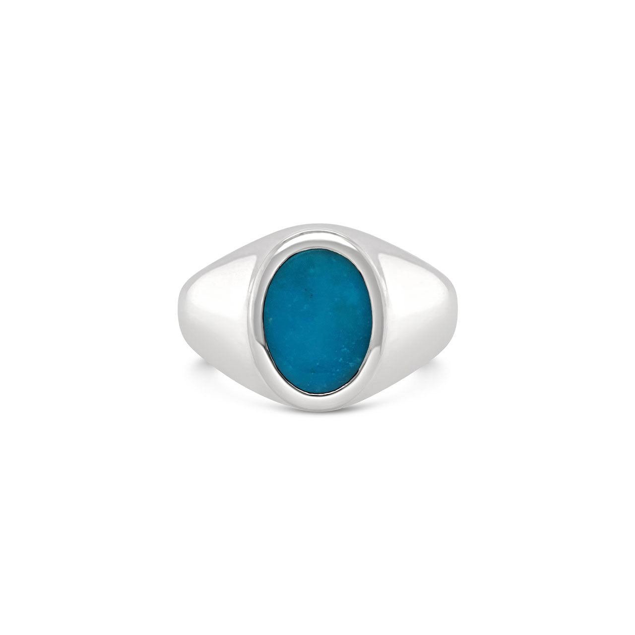 Sterling Silver Oval Turquoise Dress Ring