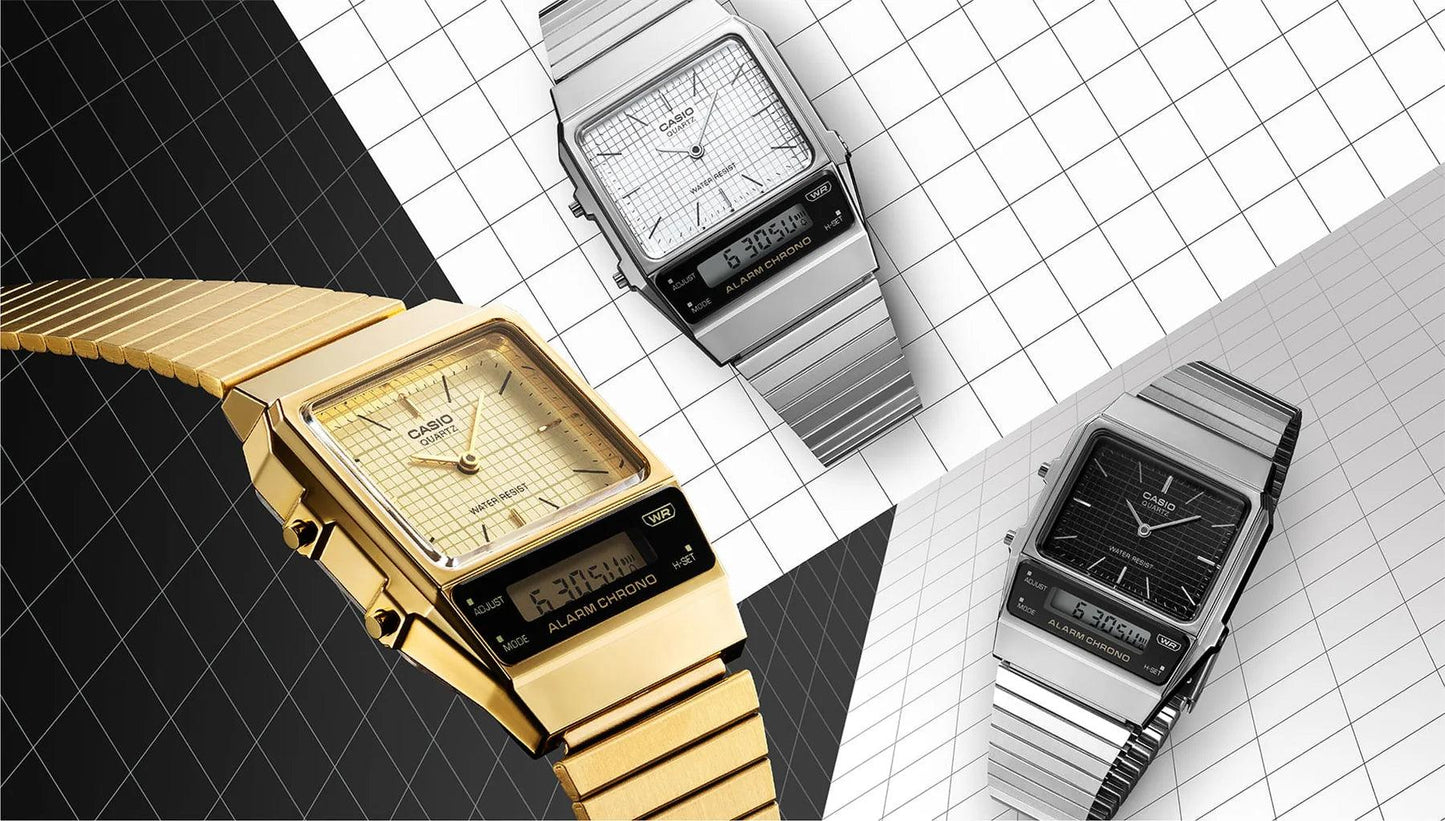 Casio Steel Vintage Duo Watch - AQ800E-1A - Jamies Jewellers