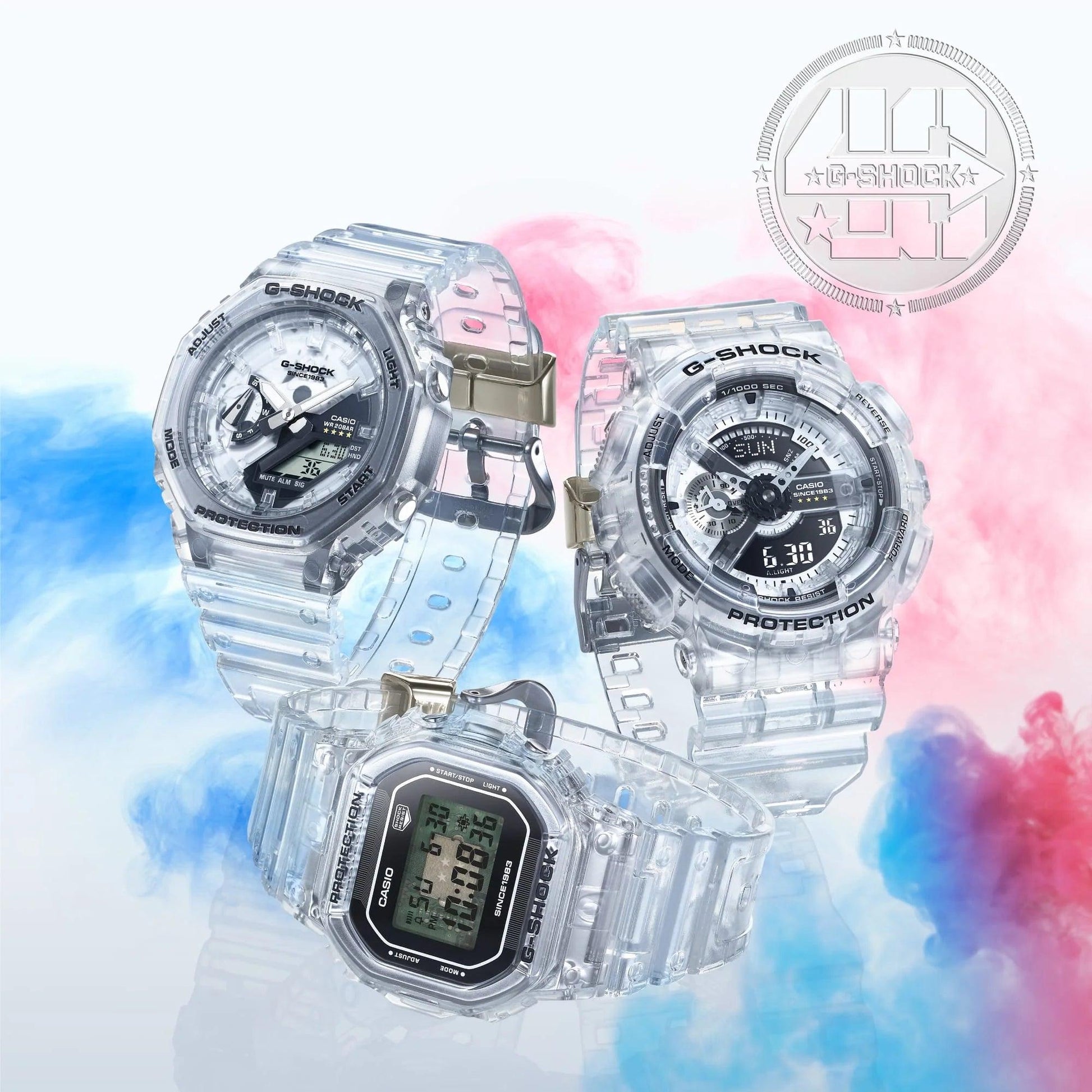 G-Shock 5600 Series - 40th Anniversary - Clear Remix - DW5040RX-7D - Jamies Jewellers