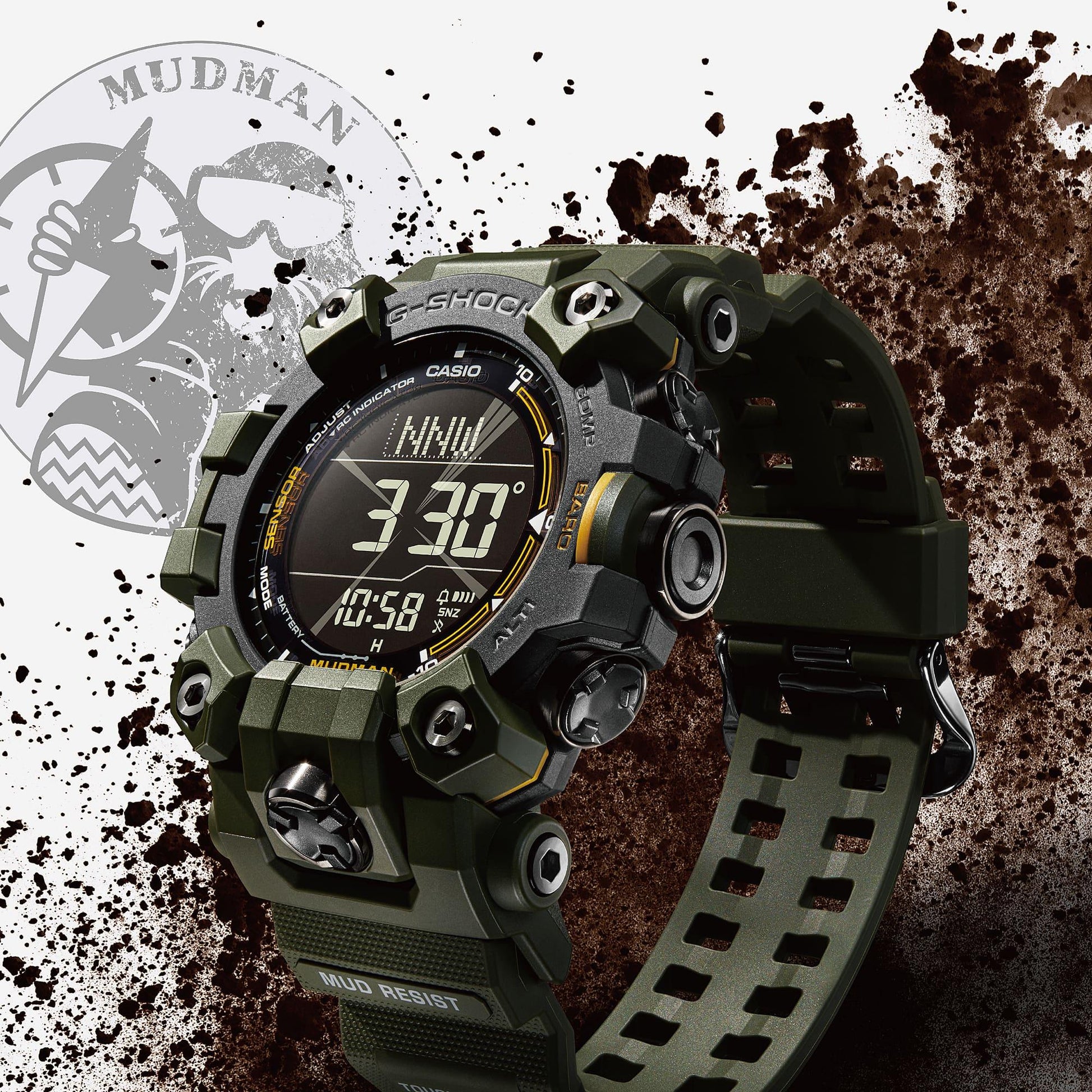 G-Shock Master of G Series - Mudman Series - Green - GW9500-3D - Jamies Jewellers