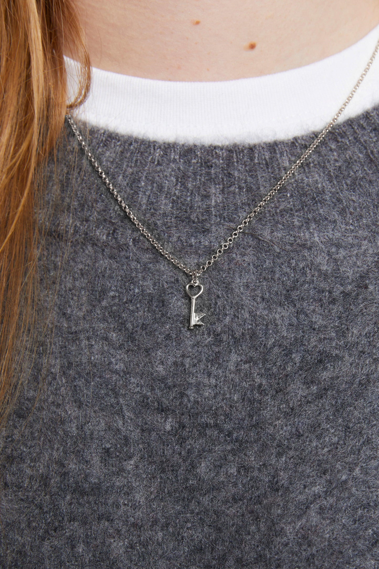 Sterling Silver Monogram Key Necklace