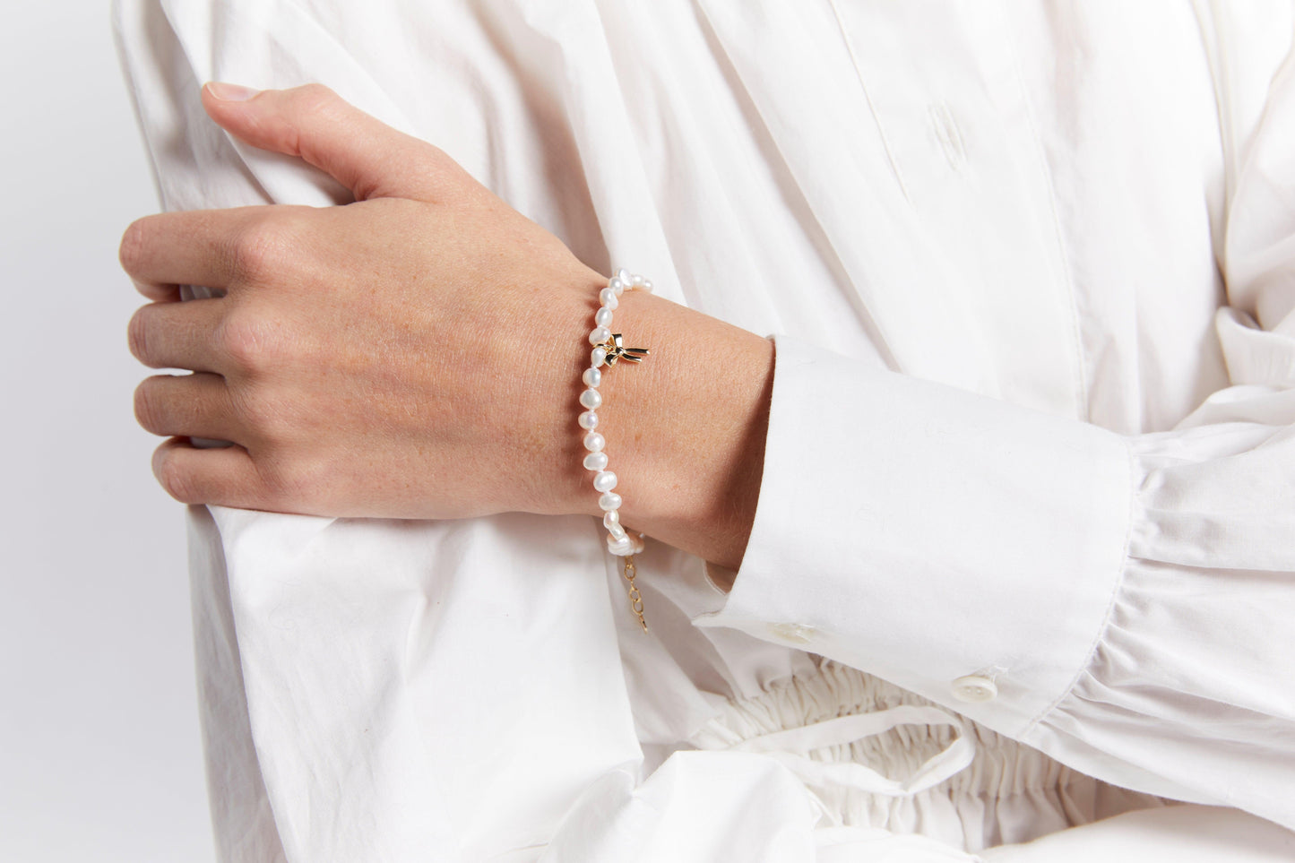 Petite Bow with Pearls Bracelet - Jamies Jewellers