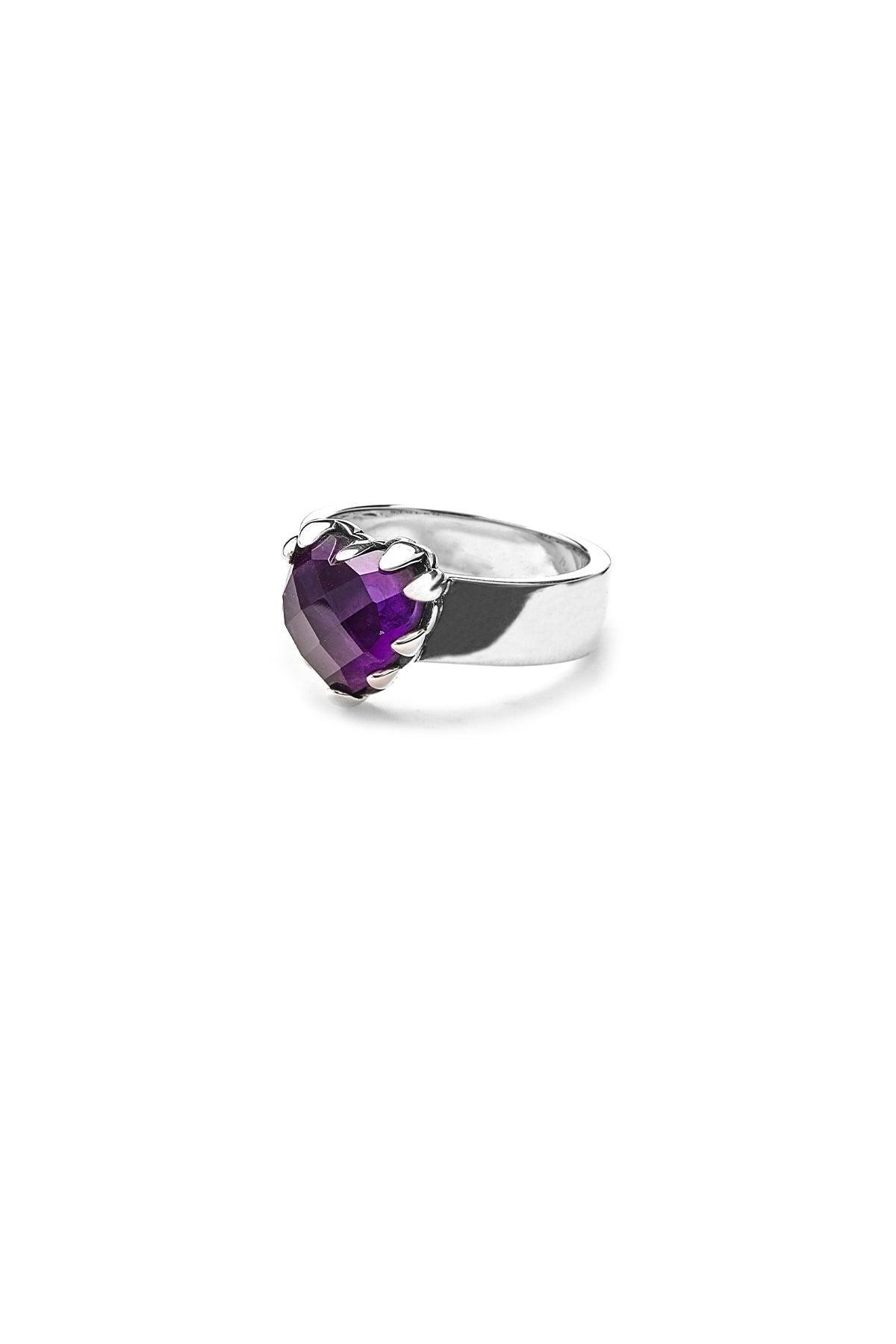 Love Claw Ring - Dark Amethyst - Jamies Jewellers