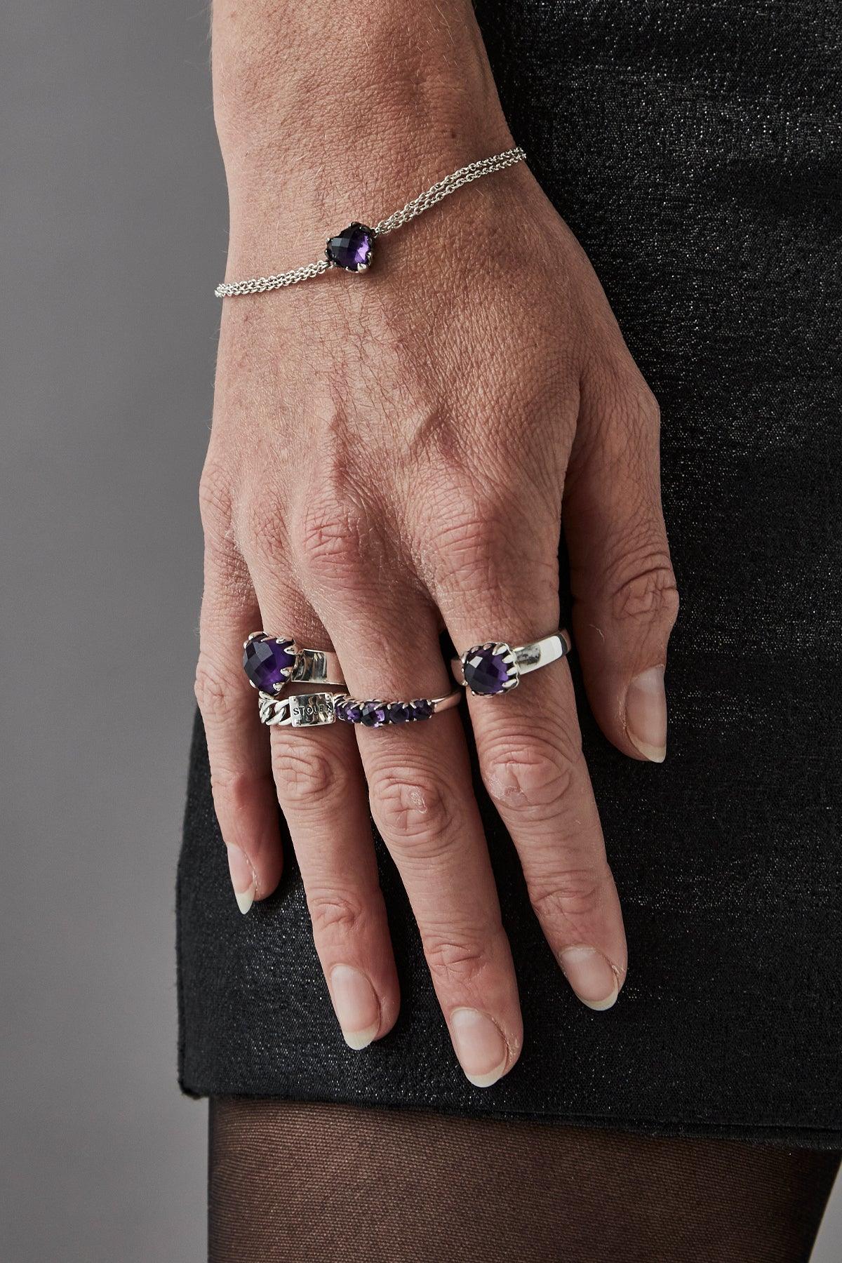 Love Claw Ring - Dark Amethyst - Jamies Jewellers