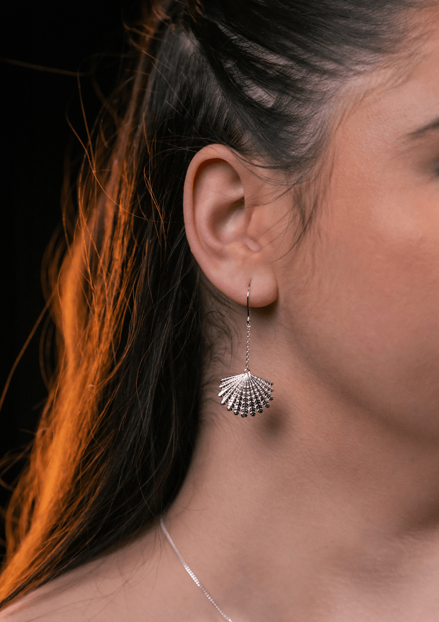 Sterling Silver Piwakawaka Tail (Fantail) Hook Earrings - Jamies Jewellers