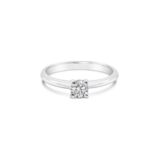 9k White Gold 4 Claw 0.25ct Diamond Solitaire