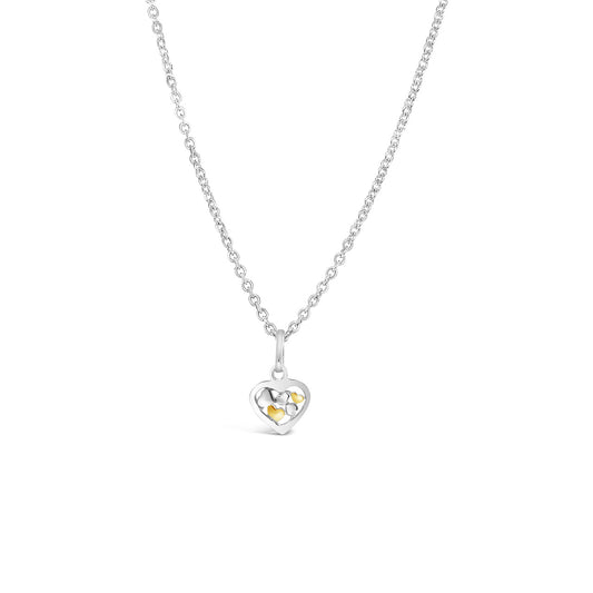 Sterling Silver 2 Tone Heart Pendant