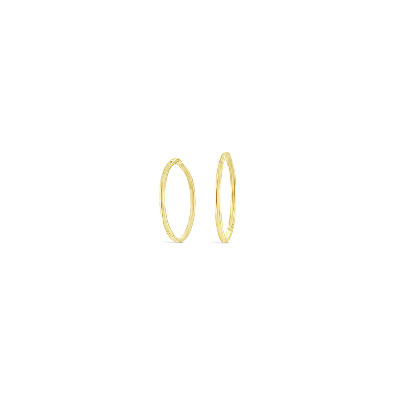 9k Yellow Gold 16mm Plain Sleeper Earrings