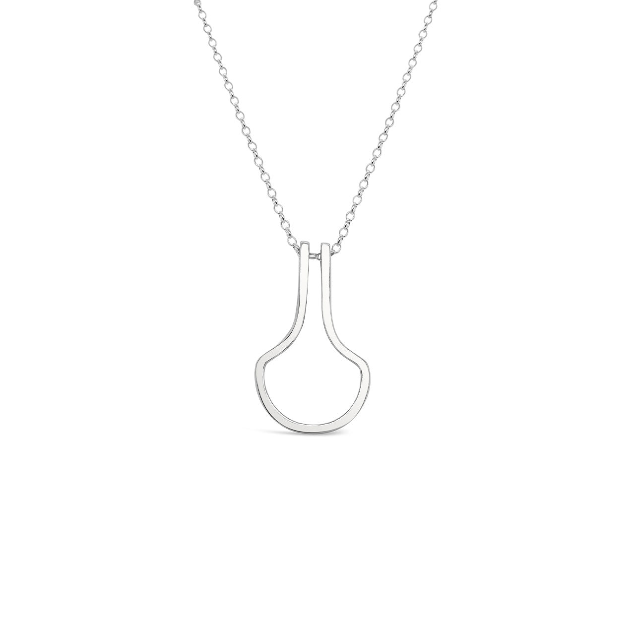 Sterling Silver D Shape Ring Holder Necklace