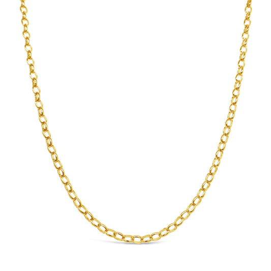 50cm 9k Yellow Gold BO1 Oval Belcher Chain