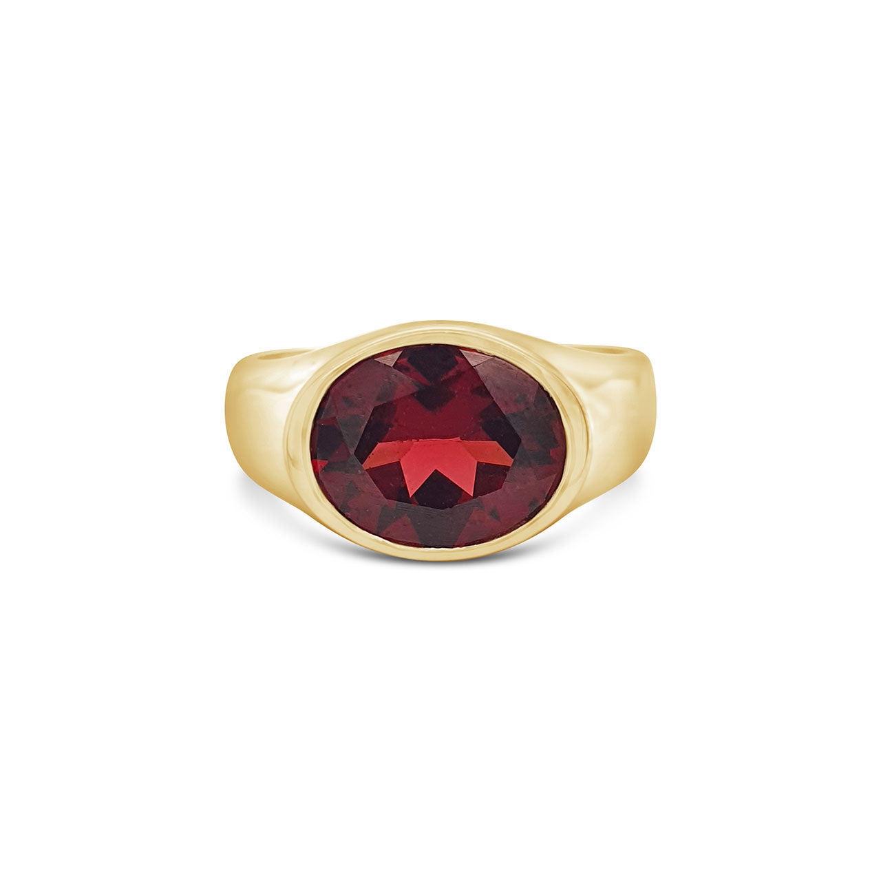 9k Yellow Gold 3.87ct African Garnet Dress Ring