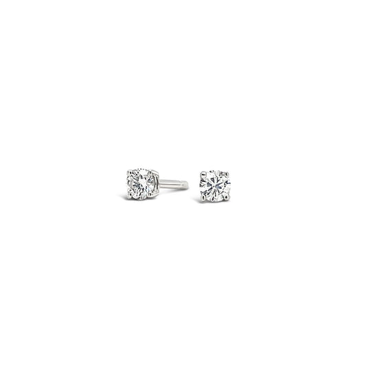 9k White Gold 0.15ct Round Diamond Stud Earrings