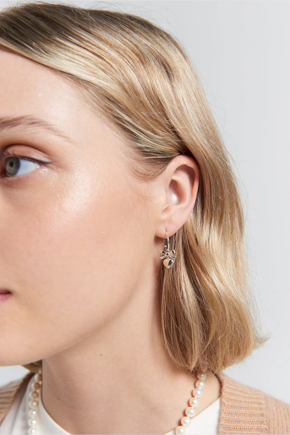 Sterling Silver Mini Superlove Hoop Earrings Silver