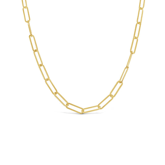 45cm 9k Yellow Gold and Silver Bonded Paperclip Chain