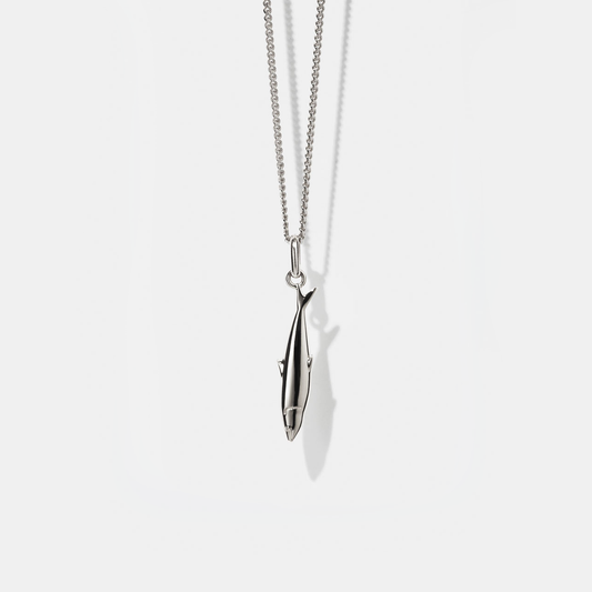Sterling Silver Sardine Charm 45cm Necklace