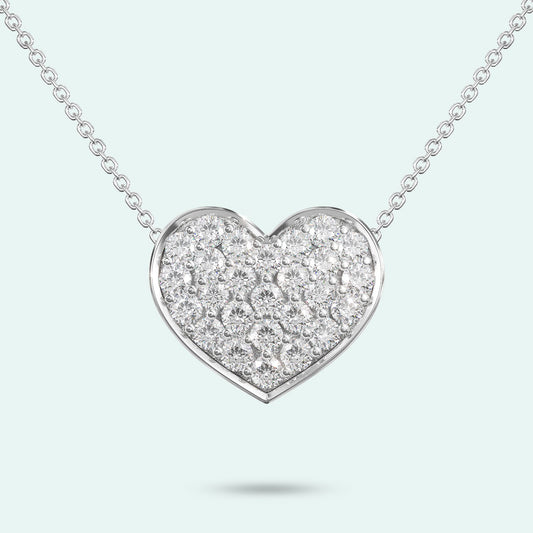Sterling Silver Full Heart Crystal Pendant