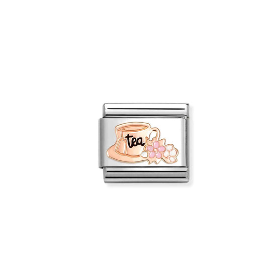 Composable Classic Link 430202/27 Tea Cup 9K Rose Gold And Enamel