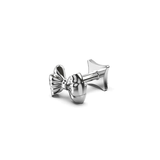 Bow Flat Back Single Earring