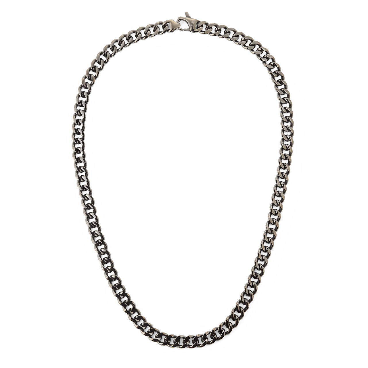 Ellipse Cuban Chain 55cm Necklace Graphite