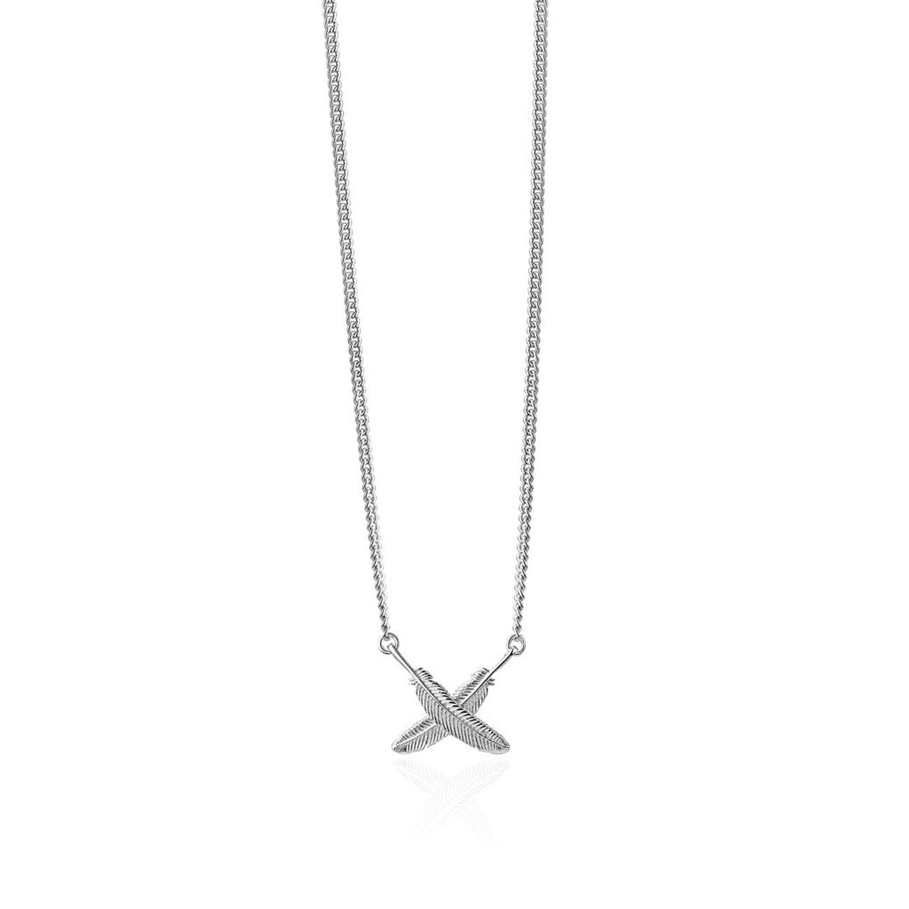 Sterling Silver Feather Kisses Pendant