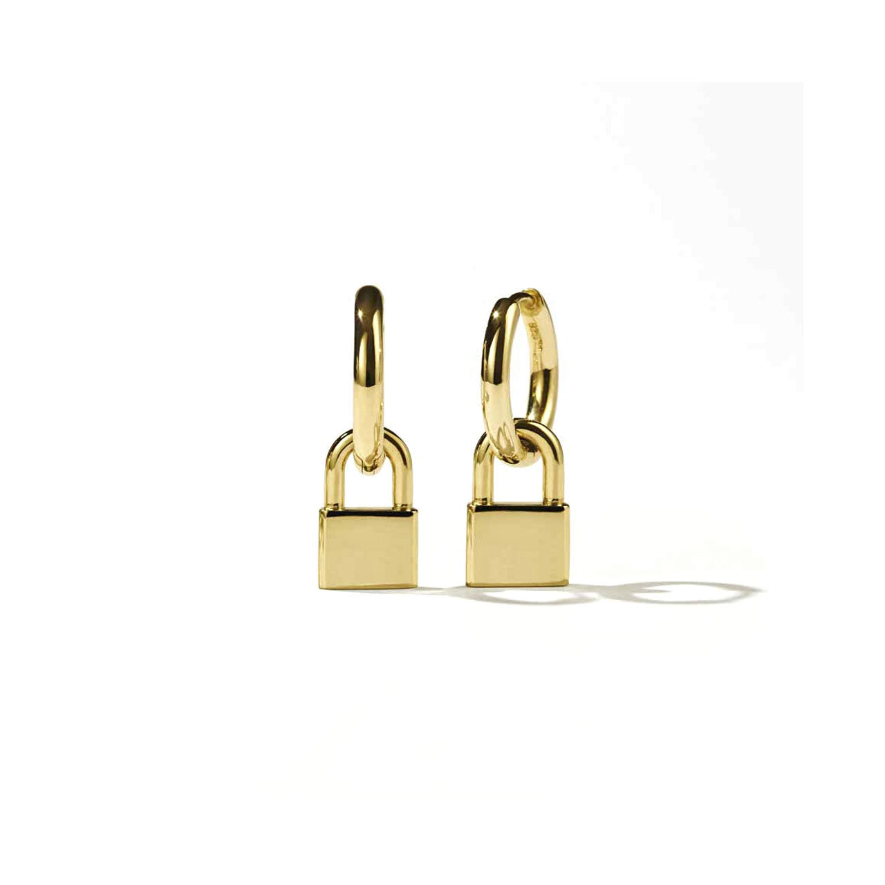 Gold Plated Sterling Silver Locked Charm Earrings