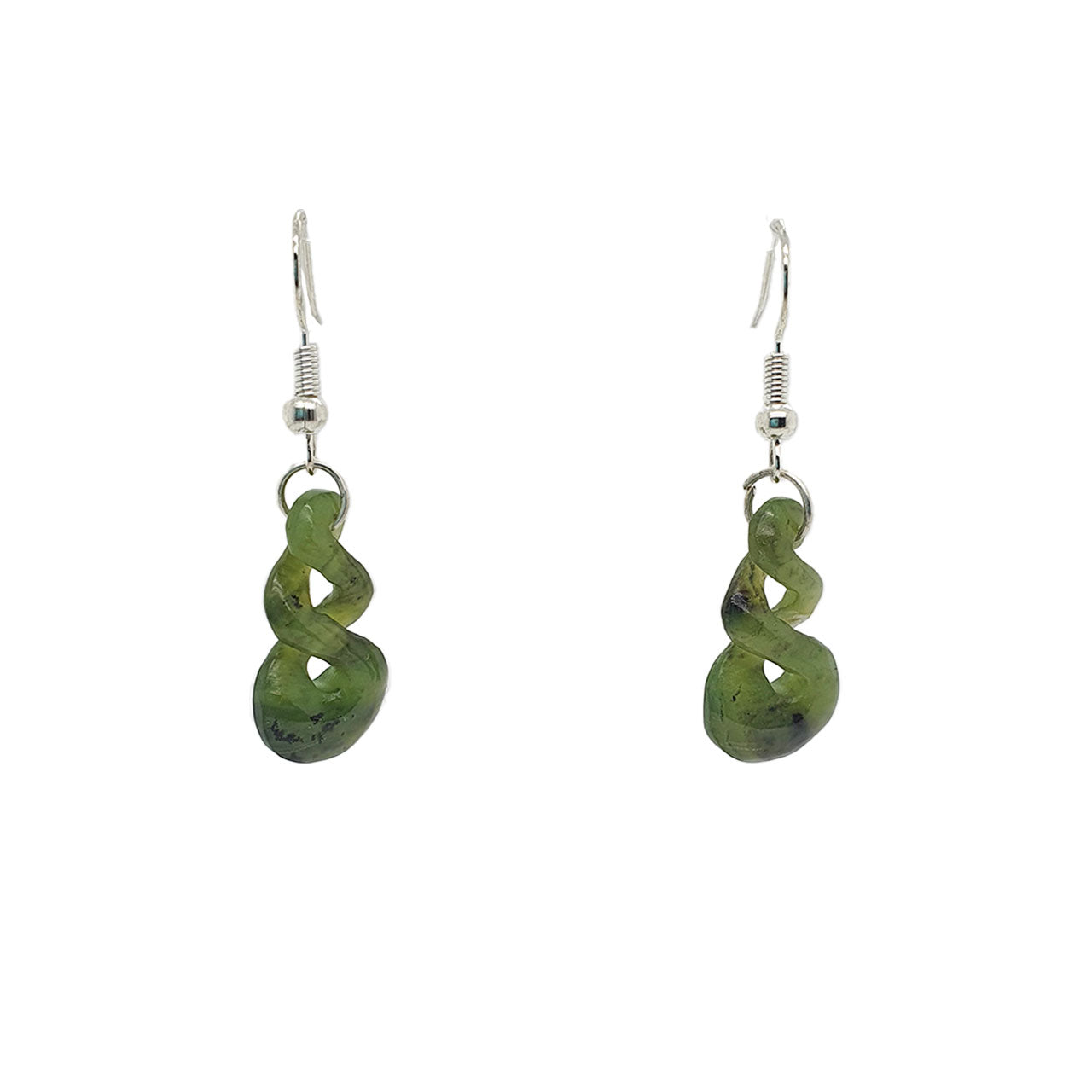 Pounamu Double Twist Hook Earrings
