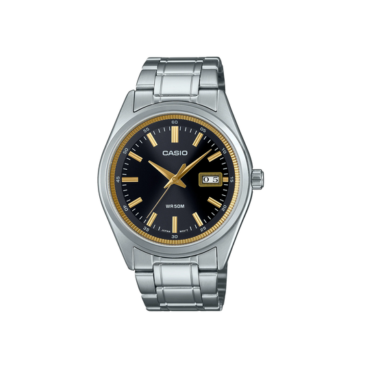 Casio Vintage Silver & Black / Gold Retro Classic Watch - MTPB180D-1A2