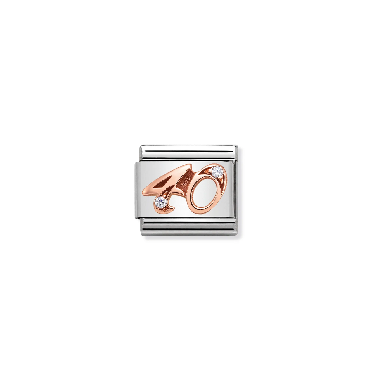 Composable Classic Link 430315/40 Number 40 In 9k Rose Gold And CZ