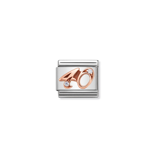 Composable Classic Link 430315/40 Number 40 In 9k Rose Gold And CZ
