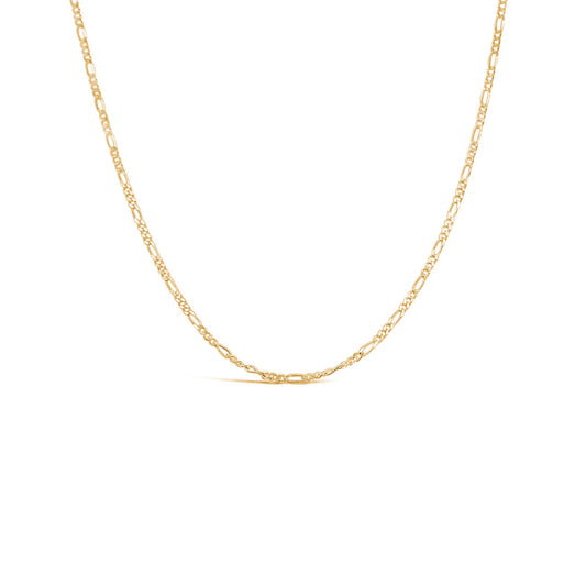 9k Yellow Gold 51cm Light Diamond Cut 3:1 Figaro Chain