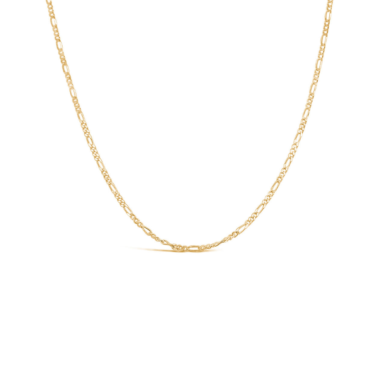 9k Yellow Gold 51cm Light Diamond Cut 3:1 Figaro Chain