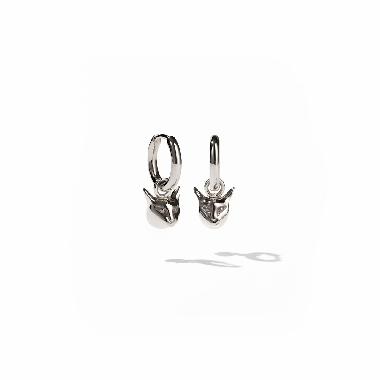 Sterling Silver Cat Charm Earrings