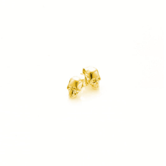 Gold Plated Baby Skull Earrings
