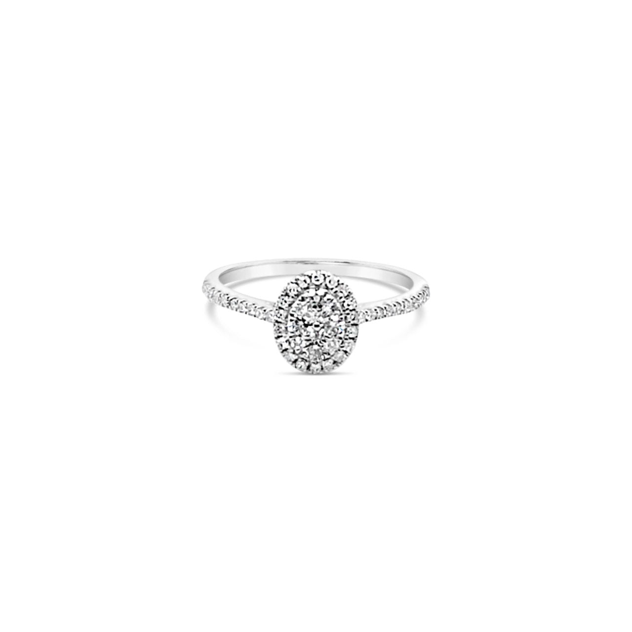 9k White Gold Diamond 0.50c Halo Style Cluster Ring