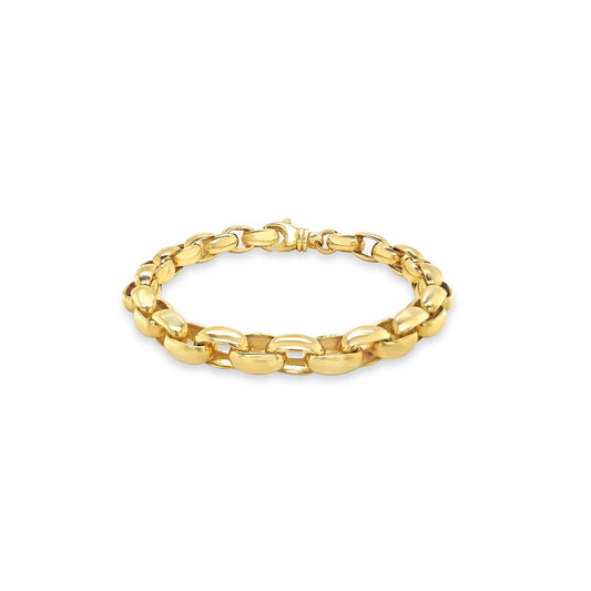 9k Yellow Gold Oval Belcher Bracelet