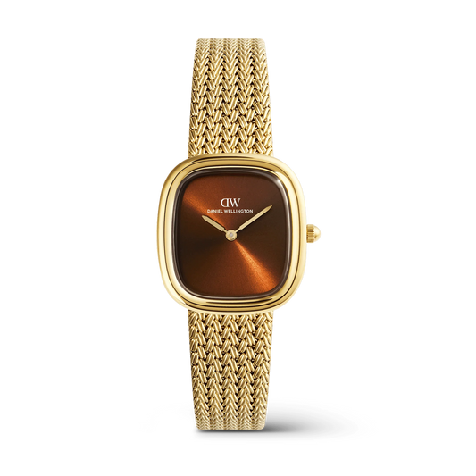 Margot Braided Mesh Amber Gold Watch