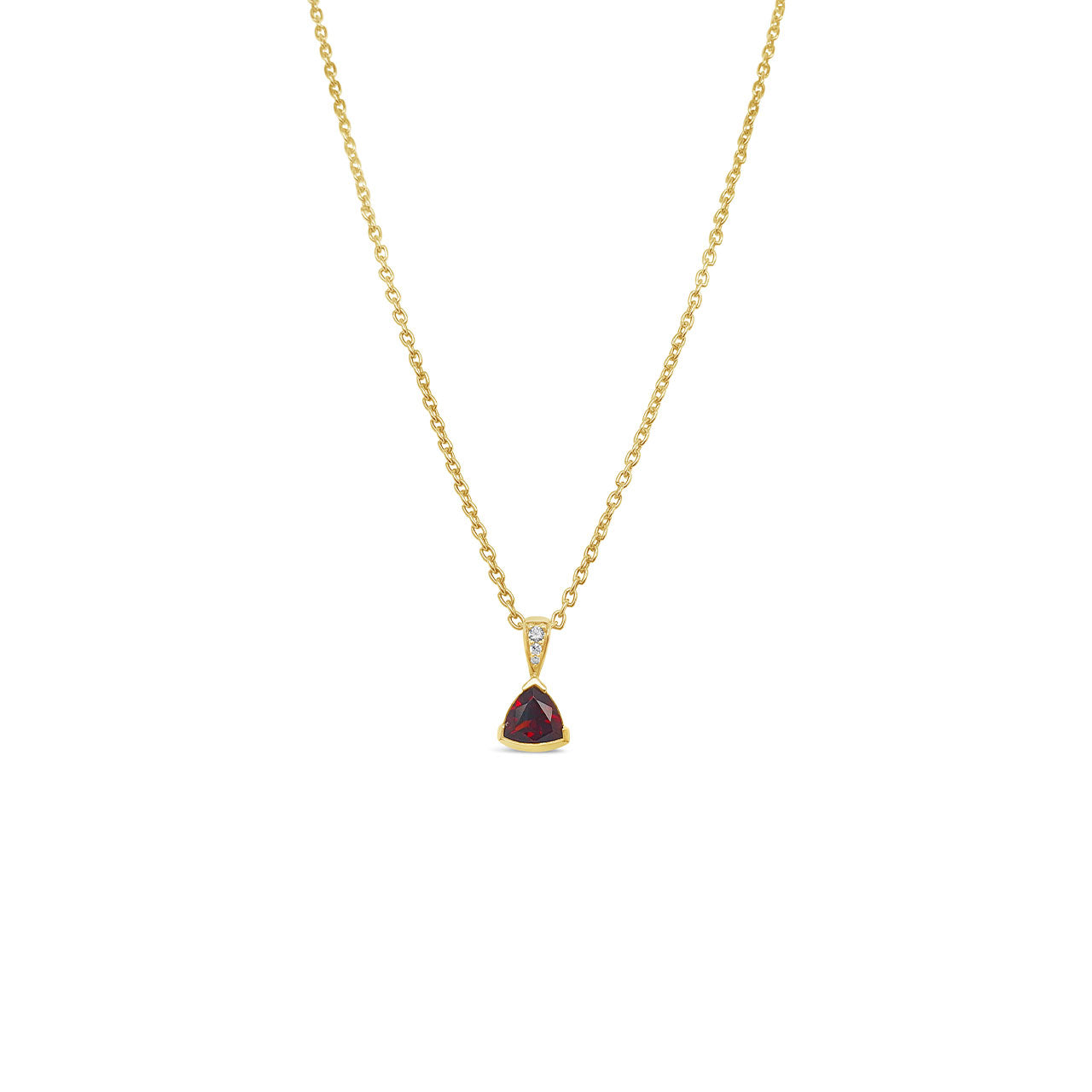 9k Yellow Gold Garnet & Diamond Pendant
