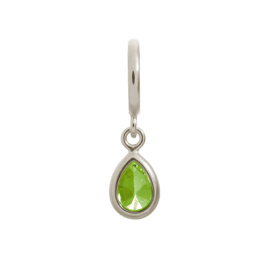 Peridot Drop Charm in Silver