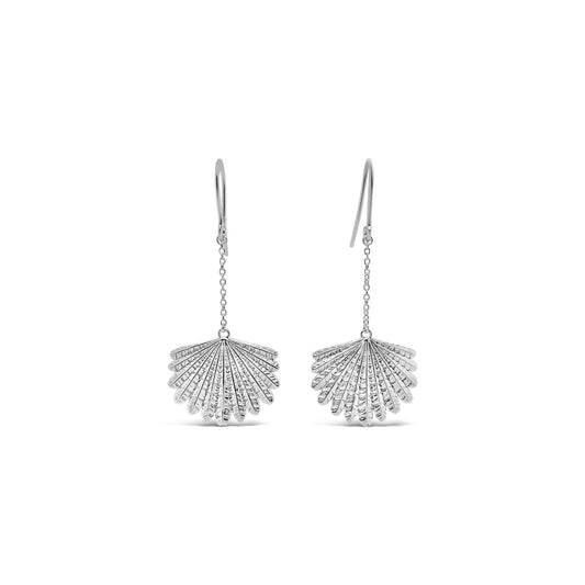 Sterling Silver Piwakawaka Tail (Fantail) Hook Earrings