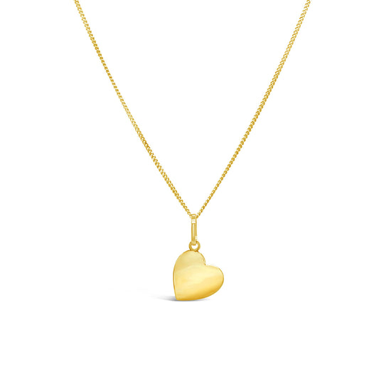 9k Yellow Gold Heart Disc Pendant