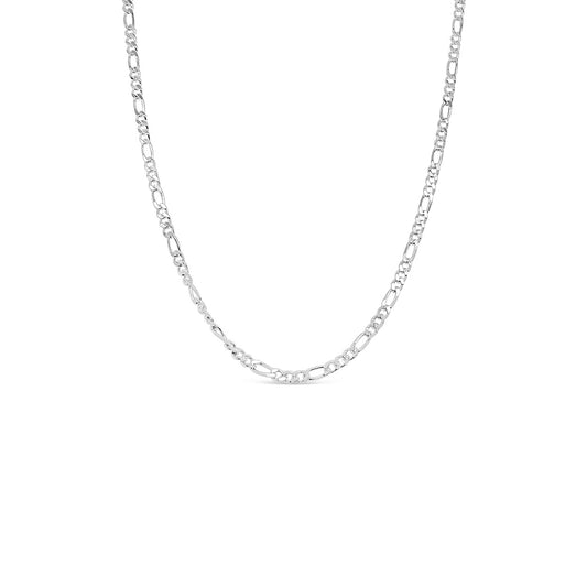 45cm Sterling Silver FD80 1/3 Diamond Cut Figaro Chain