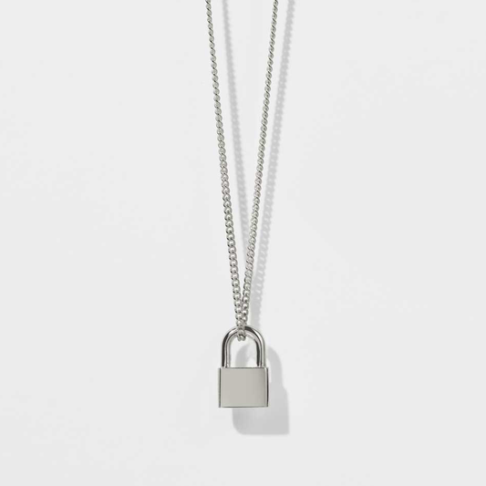 Sterling Silver Locked Charm Necklace