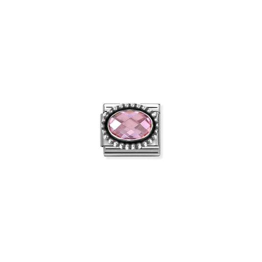 Composable Classic Link 330607/003 Oval Faceted Pink CZ In 925 Silver